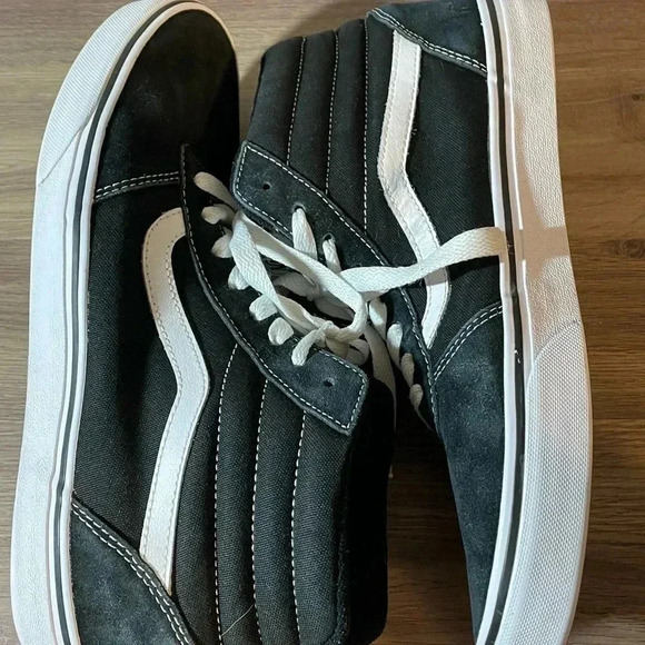 Vans Off The Wall Sk8 Hi Trainers Black Suede Men's Sz 10.5 - Picture 4 of 10